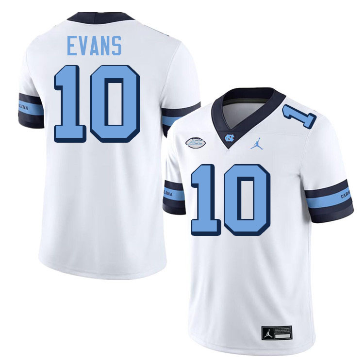 #10 Desmond Evans North Carolina Tar Heels Jerseys,Apparels,Uniforms Stitched-Alternate White